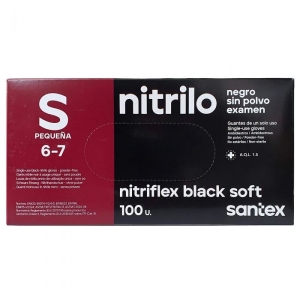 Nitriflex Guantes Nitrilo negros talla S caja 100uds