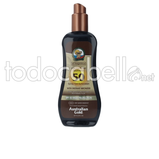 Australian Gold Sunscreen Spf50 Spray Gel With Instant Bronzer 237 Ml