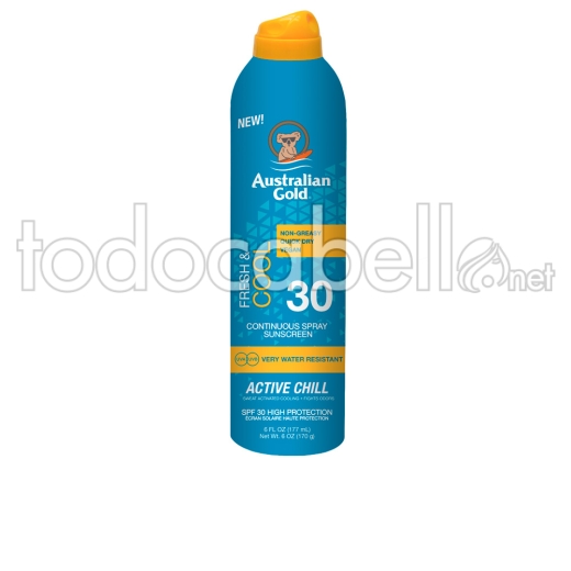 Australian Gold Fresh & Cool Continuous Spray Sunscreen Spf30 177ml