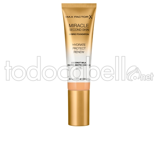 Max Factor Miracle Touch Second Skin Found.spf20 ref 4-light Medium 30 Ml