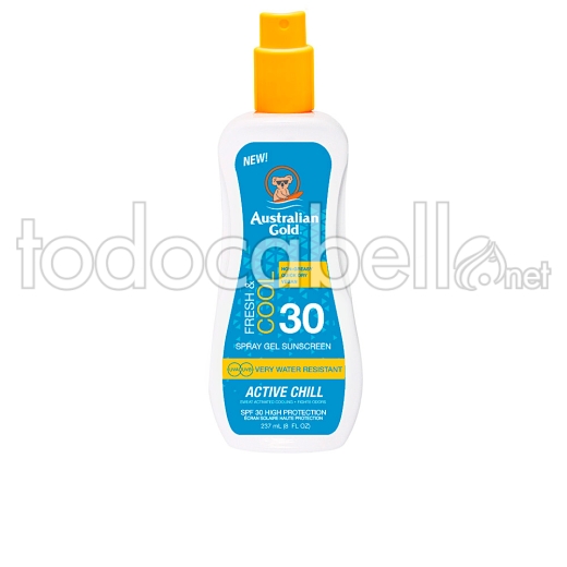 Australian Gold Sunscreen Spf30 X-treme Sport Spray Gel Active 237ml