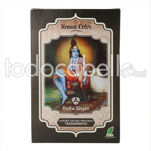 Radhe Shyam Henna En Polvo Castaño Oscuro Profundo Tratamiento 100g (2-bolsas)
