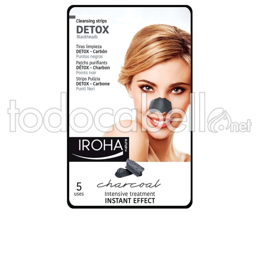 Iroha Detox Charcoal Black Nose Strips 5 Uds