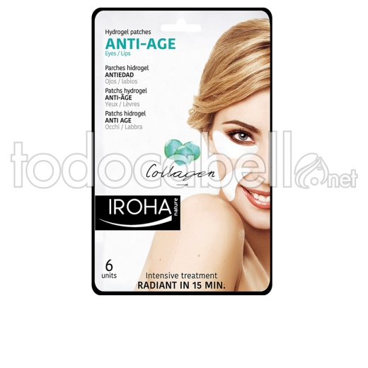 Iroha Eyes & Lips Hydrogel Patches Collagen Anti-age 6 Pcs