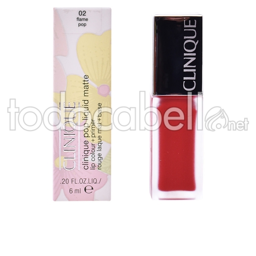 Clinique Pop Liquid Matte Lip Colour + Primer ref 02-flame Pop 6 Ml