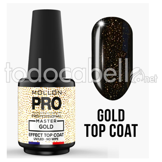 Mollon Pro Master Gold Effect Top Coat 12ml