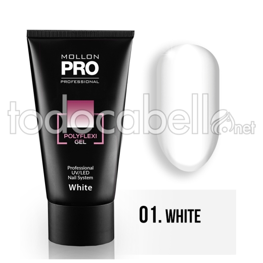 Mollon Pro Polyflexi Gel Color White 01 60ml