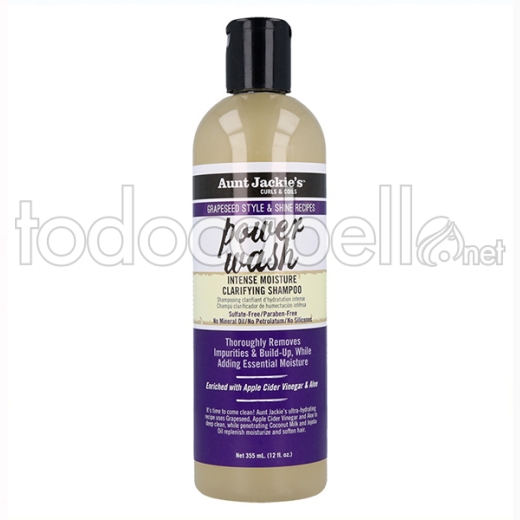 Aunt Jackie's Curls & Coils Grapeseed Power Wash Champú 355 Ml/12oz