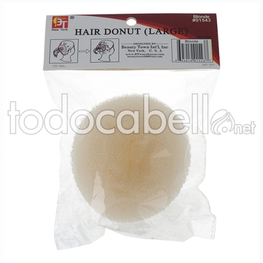 Beauty Town Hair Donut-relleno Moño Largo Rubio (01543)