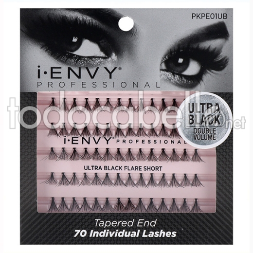 I Envy Individual Lash/pestañas Ultra Negro Flare Corto 70pc (pkpe01ub)