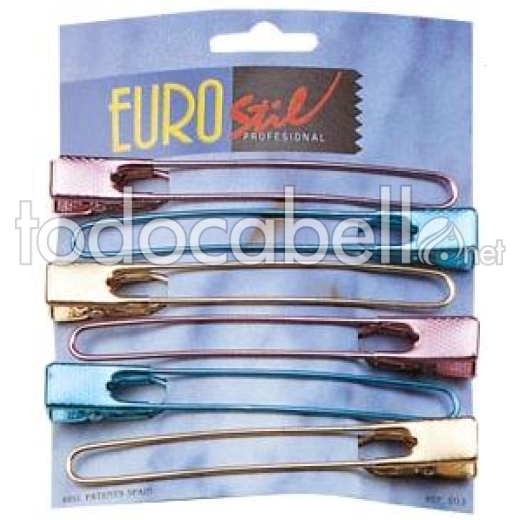 Eurostil Pinzas metálicas de colores 6 uds.