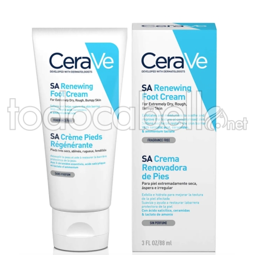 Cerave Sa Renewing Foot Cream For Extremely Dry, Rough Skin 88ml