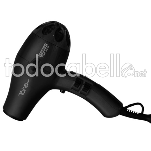 Tahe Secador Compact Hairdryer Color Negro 2000 Watios+ 2 boquillas +Difusor.