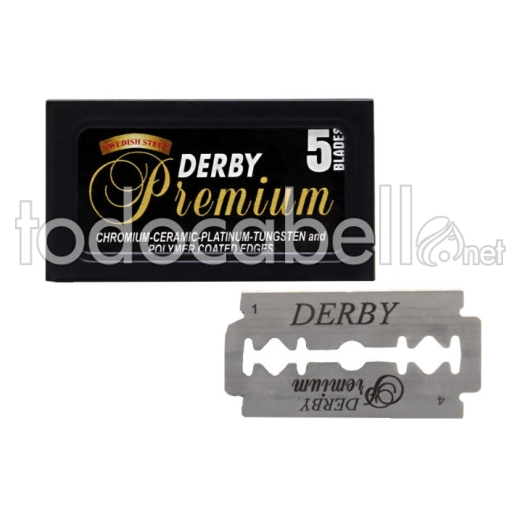 Derby Premium recambio cuchilla de afeitar entera (5 unidades)