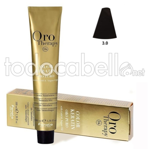 Fanola Tinte Oro Therapy Sin Amoniaco 3.0 Castaño Oscuro 100ml