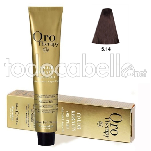 Fanola Tinte Oro Therapy Sin Amoniaco 5.14 Chocolate Extra Fondant 100ml