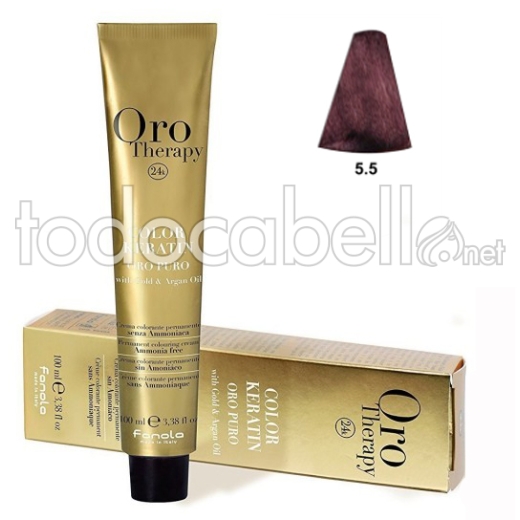 Fanola Tinte Oro Therapy Sin Amoniaco 5.5 Castaño claro caoba 100ml