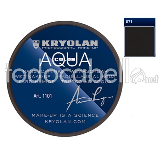 Kryolan Aquacolor 8ml 071 Deep Black Maquillaje al agua y corporal