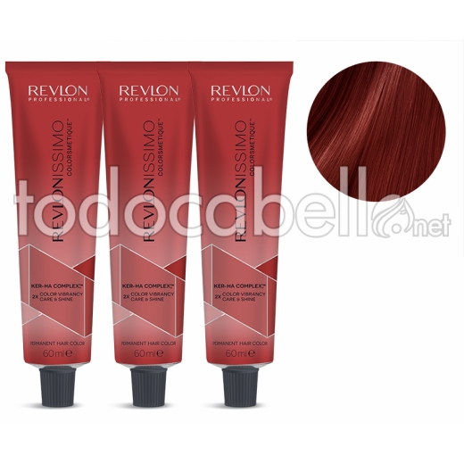 Revlon PACK 3 TINTES Revlonissimo Colorsmetique 55.64 C5 Rojo Oscuro Cobrizo Intenso 60ml.