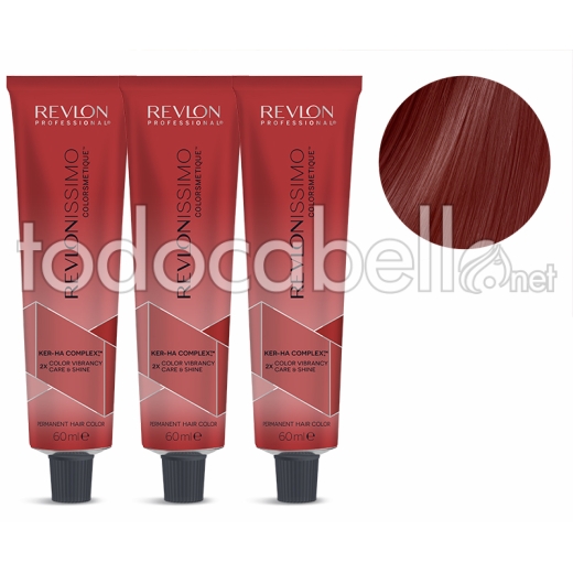 Revlon PACK 3 TINTES Revlonissimo Colorsmetique 6.65 Rubio Oscuro Rojizo Caoba 60ml.