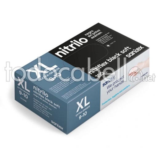 Nitriflex Guantes Nitrilo negros talla XL caja 100uds