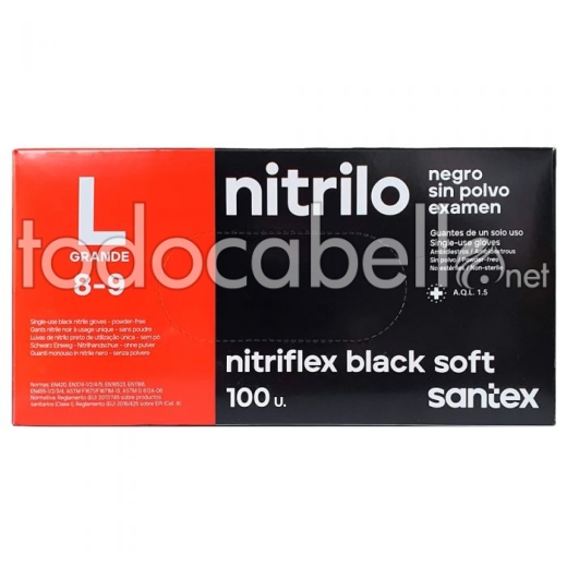 Nitriflex Guantes Nitrilo negros talla L caja 100uds