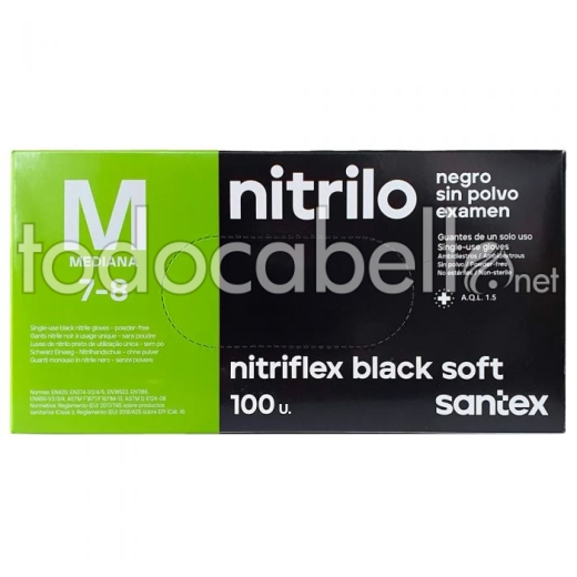 Nitriflex Guantes Nitrilo negros talla M caja 100uds