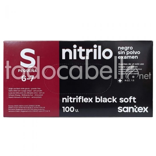 Nitriflex Guantes Nitrilo negros talla S caja 100uds