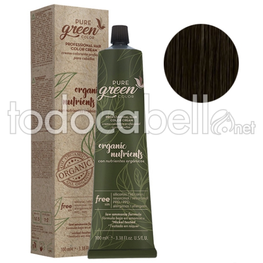 Pure Green Tinte 100ml Color 4.011 Cafe Tostado Ceniza