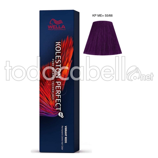 Wella Koleston Perfect Vibrant Reds 55/66 Castaño Claro Intenso Violeta Intenso 60ml + oxigenada de regalo