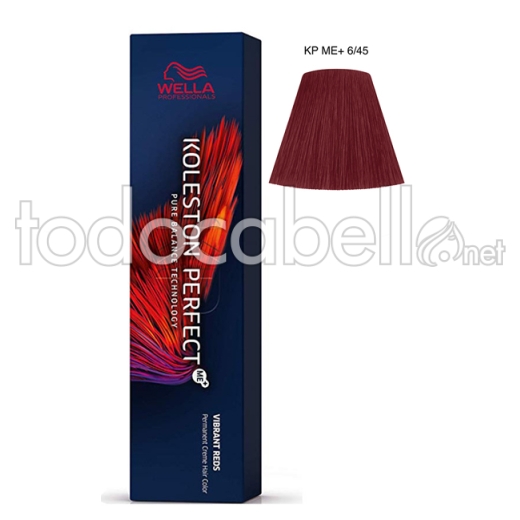Wella Koleston Perfect ME+ Vibrant Reds 6/45 Rubio Oscuro Cobrizo Caoba 60ml + oxigenada de regalo