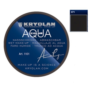 Kryolan Aquacolor 8ml 071 Deep Black Maquillaje al agua y corporal