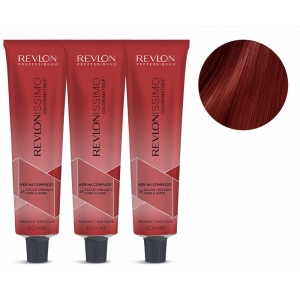 Revlon PACK 3 TINTES Revlonissimo Colorsmetique 55.64 C5 Rojo Oscuro Cobrizo Intenso 60ml.