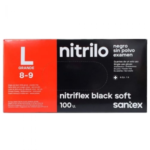Nitriflex Guantes Nitrilo negros talla L caja 100uds