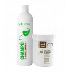 Blumin Pack Té verde y menta Mascarilla 700ml + Champú 1000ml