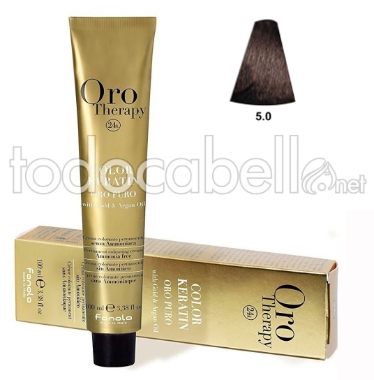 Fanola Tinte Oro Therapy Sin Amoniaco 5.0 Castaño claro 100ml